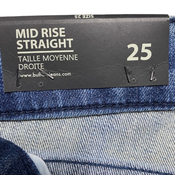 NWT Buffalo David Bitton Faith Mid-Rise Straight-Leg Jeans Size 25 - Picture 8 of 12
